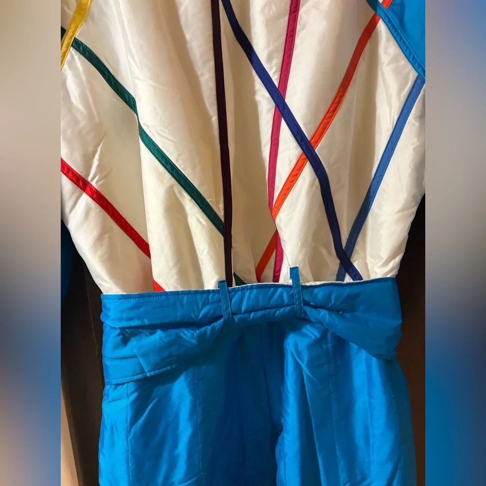 Bogner vintage white & blue rainbow 80s ski snowsuit - Picture 6 of 10